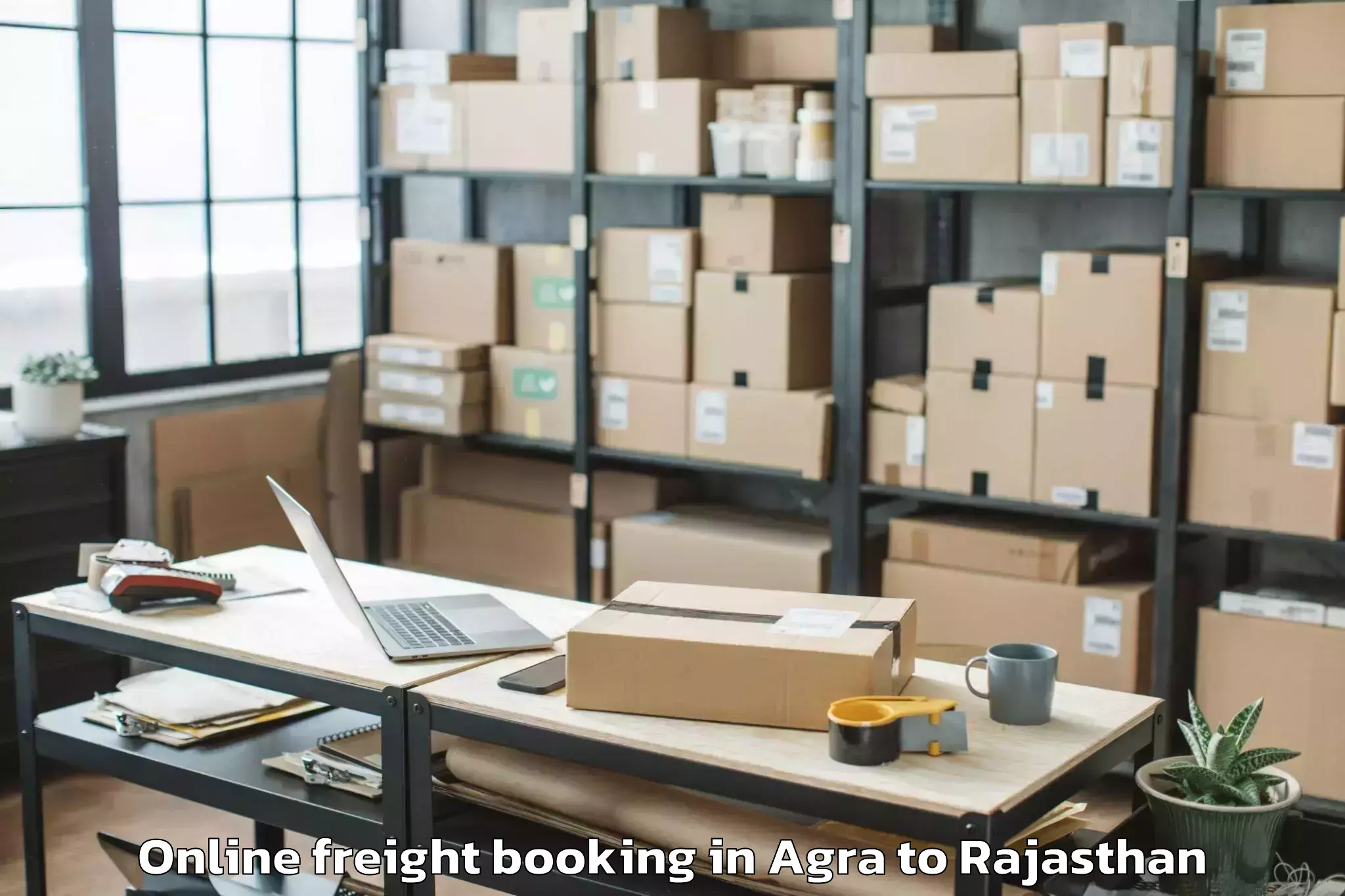 Professional Agra to Pachpadra Online Freight Booking